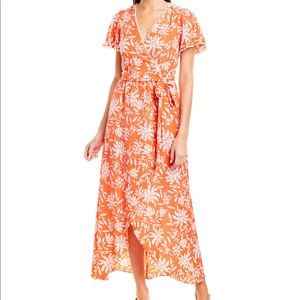 Vince Camuto Long Maxi Faux Wrap Dress Size 6